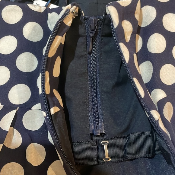 NWT J.crew women’s blue & white polka dot strapless maxi dress with bow detail. - Picture 10 of 14